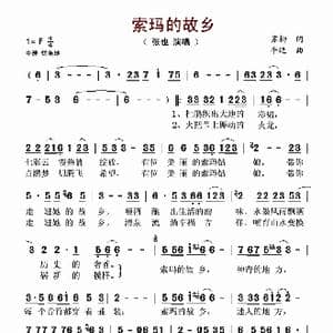 索玛的故乡_歌谱投稿_词曲:苏柳 平远