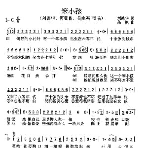 笨小孩_通俗唱法乐谱_词曲:刘德华 高枫