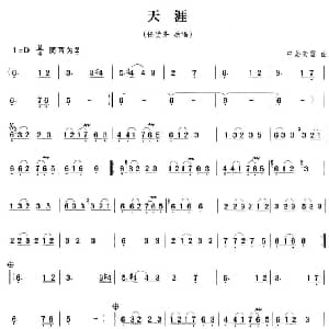笛子谱 | 天涯
