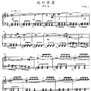 风的草原 钢琴谱 马佳琪