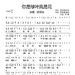 你是绿叶我是花_通俗唱法乐谱_词曲:杰哥哥/思雨 杰哥哥/思雨
