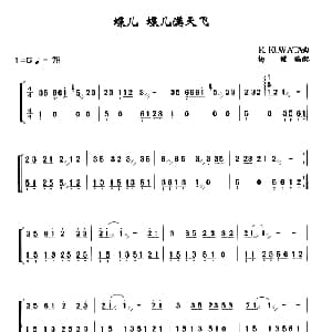 扬琴谱 | 蝶儿 蝶儿满天飞 杨健