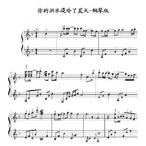 你的泪水浸冷了夏天 钢琴谱