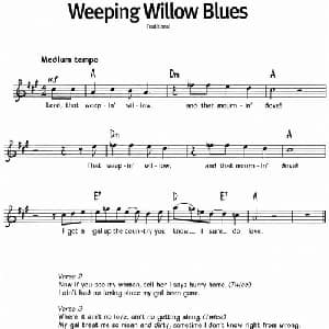 蓝调音乐:Weeping Willow Blues_外国歌谱