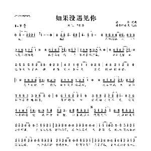 如果没遇见你_歌曲简谱_词曲:潘攀 潘攀
