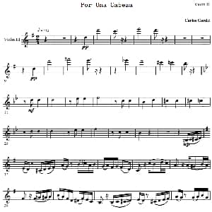 小提琴谱 | Por Una Cabeza 一步之遥 第三小提琴分谱 Carlos Gardel