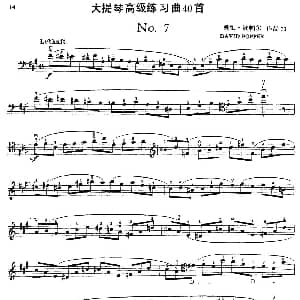 大提琴高级练习曲40首 No.7 戴维 波帕尔