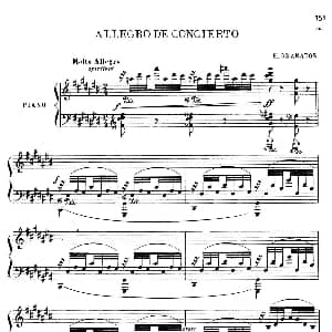 Allegro de Concierto 钢琴谱 恩里克 格拉那多斯 Enrique Granados
