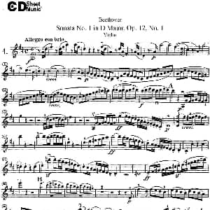 小提琴谱 | Violin Sonata No.1 in D Major Op.12 No.1
