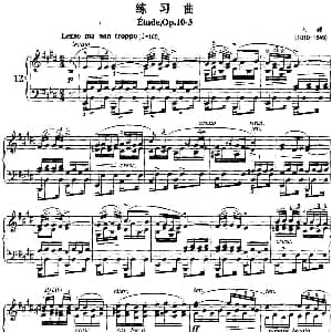 不可不弹的世界钢琴名曲 练习曲 钢琴谱 肖邦