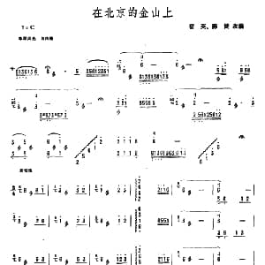 扬琴谱 | 在北京的金山上 宿英 陈捷改编