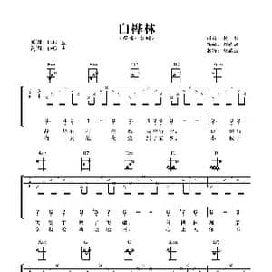 白桦林_歌曲简谱_词曲:朴树 朴树