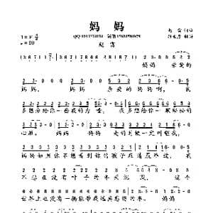 妈妈_歌曲简谱_词曲:赵雷 赵雷