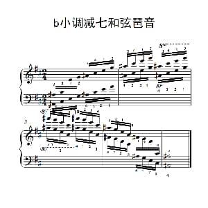 第六级 6.b小调减七和弦琶音 钢琴谱