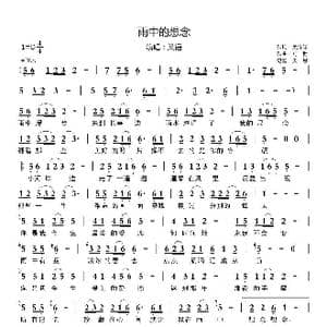 雨中的想念_歌曲简谱_词曲:美洋洋 前世