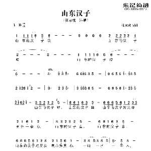 山 东 汉 子_歌谱投稿_词曲:张家成 张家成