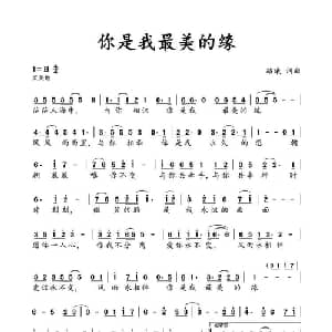 你是我最美的缘_通俗唱法乐谱_词曲:路曦 路曦