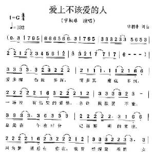 爱上不该爱的人_通俗唱法乐谱_词曲:宇桐非 宇桐非