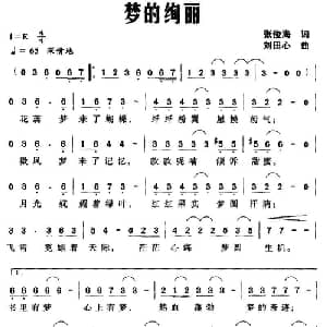 梦的绚丽_通俗唱法乐谱_词曲:张俊海 刘田心