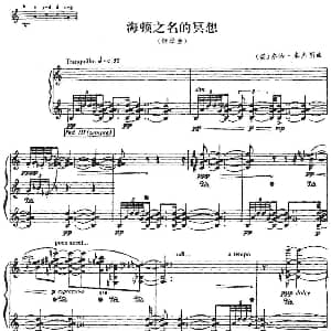 海顿之名的冥想 钢琴谱 英 乔治 本杰明
