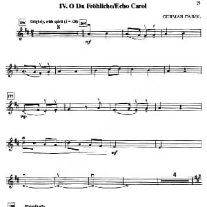 小提琴谱 | IV.O DU FROHLICHE／ECHO CAROL 小提琴分谱