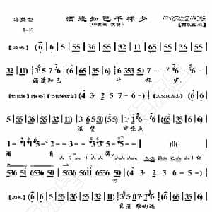 群英会 酒逢知己千杯少_歌曲简谱_词曲:暂无 恒流星制谱