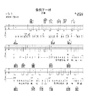 像疯了一样 吉他谱 齐秦 高见 汤小康