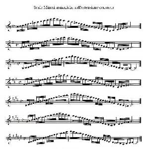 萨克斯谱 | Scale Minori armoniche sull'estensione consueta
