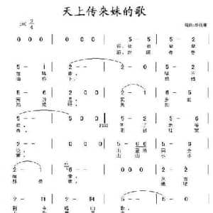 天上传来妹的歌_民歌简谱_词曲:杨信康 杨信康