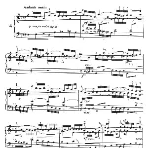 三部创意曲 No.4 钢琴谱 巴赫 巴赫