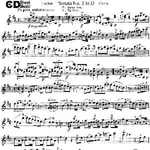 小提琴谱 | Violin Sonata No.3 In D Major