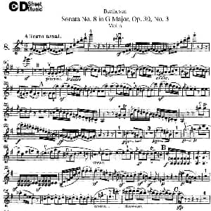 小提琴谱 | Violin Sonata No.8 in G Major Op.30 No.3