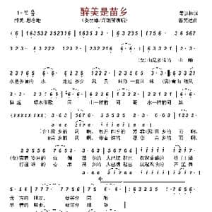 醉美是苗乡_歌曲简谱_词曲:姜远林 曾宪达