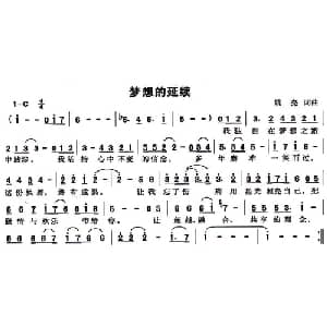 梦想的延续_通俗唱法乐谱_词曲:姚亮 姚亮