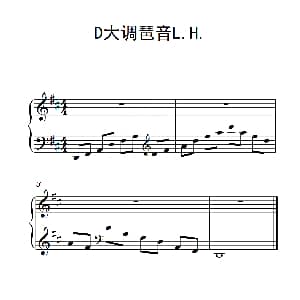 第三级 D大调琶音L H 钢琴谱
