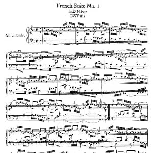 法国组曲之一 d小调 钢琴谱 巴赫