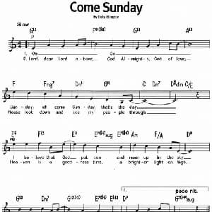 蓝调音乐:Come Sunday_外国歌谱