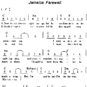 Jamaica Farewell 美国 _外国歌谱