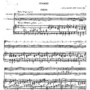 Piano Trio No.1 in d Minor Op.49 钢琴谱 德 巴托尔迪 门德尔松