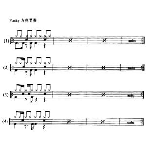 25条架子鼓方克 Funky 节奏型练习