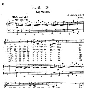 20浪游 奥地利 _外国歌谱_词曲: 舒伯特