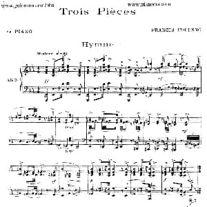 Trois Pieces 钢琴谱 弗朗西斯 普朗克