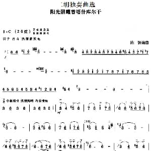 二胡谱 | 二胡独奏曲选 阳光照耀着塔什库尔干 陈钢编曲