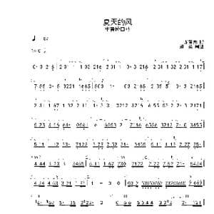 夏天的风 C 首调简谱_歌曲简谱