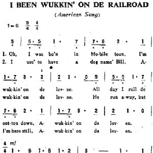 I BEEN WUKKIN’ON DE RAILROAD 美国 _外国歌谱