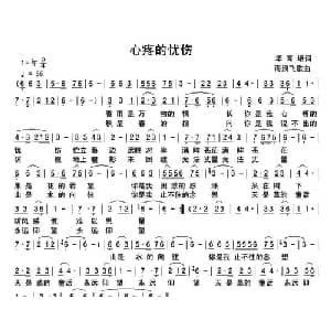 心疼的忧伤_通俗唱法乐谱_词曲:华峰凯琪 海浪飞歌