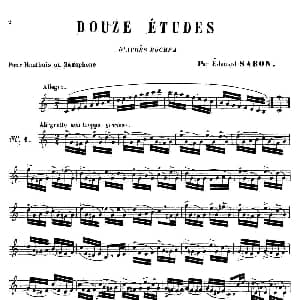 萨克斯谱 | E.Sabon 12首练习曲 1 E.Sabon