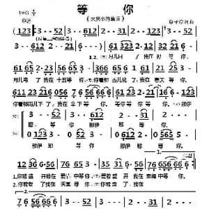 等你_歌曲简谱_词曲:徐子淳 徐子淳