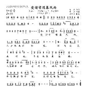 爱情常遇暴风雨_歌曲简谱