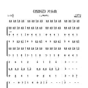 西游记 片头曲_歌曲简谱_词曲: 许镜清